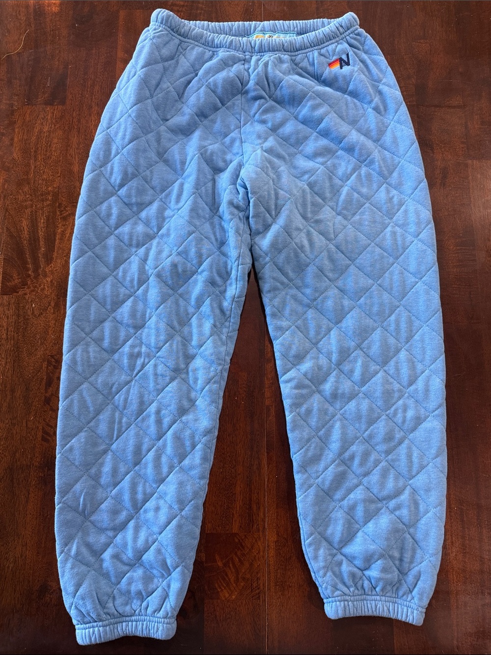 Aviator Nation Quilted Sweatpants XL Ocean Blue